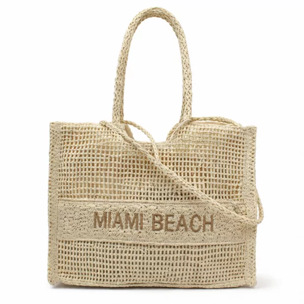 Sac cabas tressé “MIAMI BEACH” – Fibre de papier