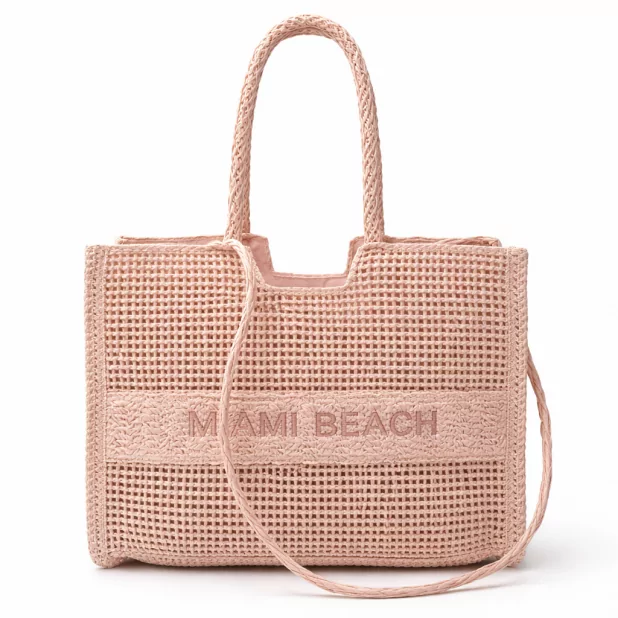 Sac cabas tressé “MIAMI BEACH” – Fibre de papier