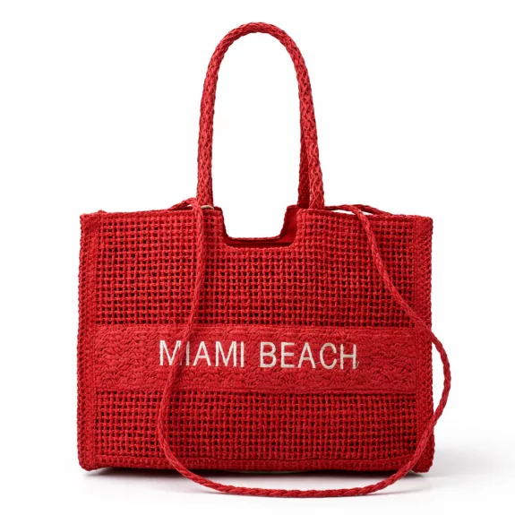 Sac cabas tressé “MIAMI BEACH” – Fibre de papier