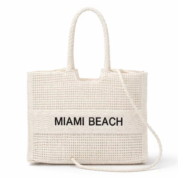 Sac cabas tressé “MIAMI BEACH” – Fibre de papier