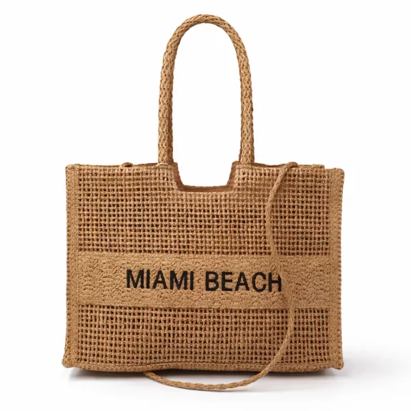 Sac cabas tressé “MIAMI BEACH” – Fibre de papier