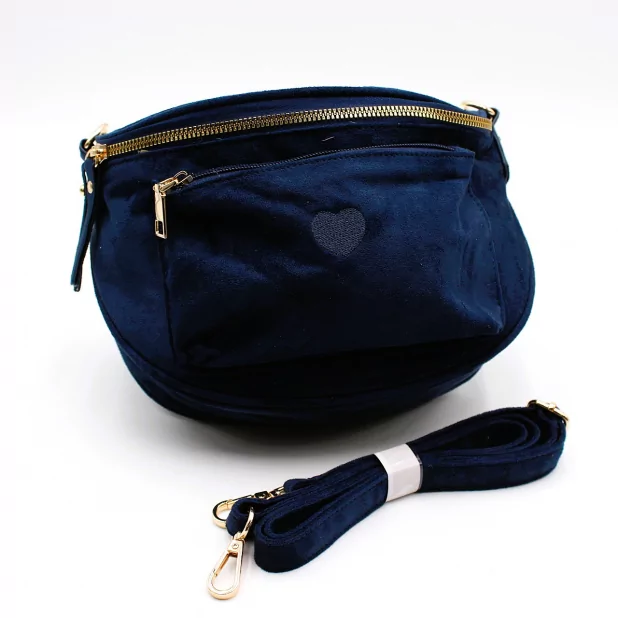 Pochette banane effet suédine – Bandoulière réglable