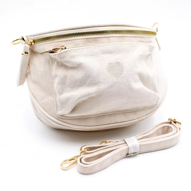 Pochette banane effet suédine – Bandoulière réglable