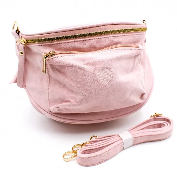 Pochette banane effet suédine – Bandoulière réglable
