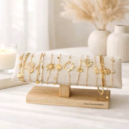 Pack de 12 bracelets acier - nude