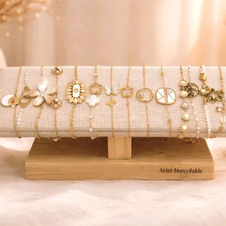 Pack de 12 bracelets acier - blanc