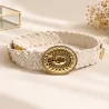 Ceinture tressée avec boucle dorée