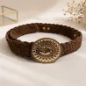 Ceinture tressée avec boucle dorée