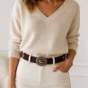 Ceinture tressée avec boucle dorée
