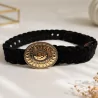 Ceinture tressée avec boucle dorée
