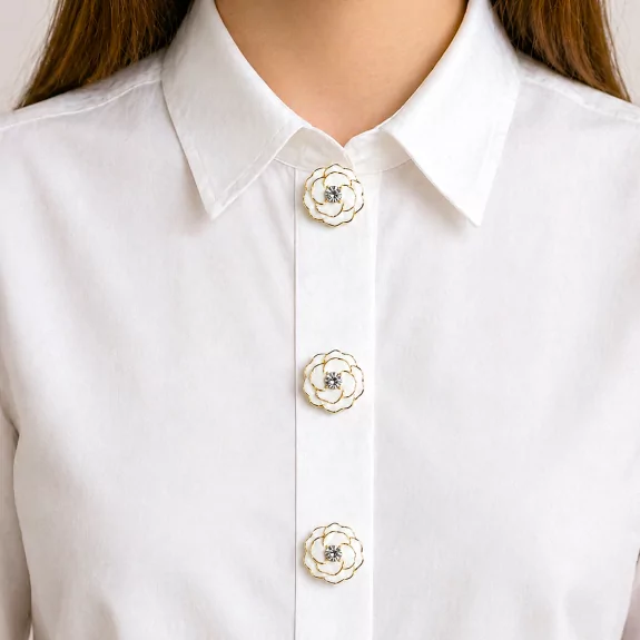 Broches boutons fleur –...