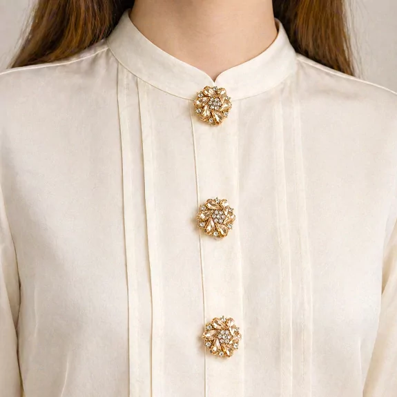 Broches boutons strass –...