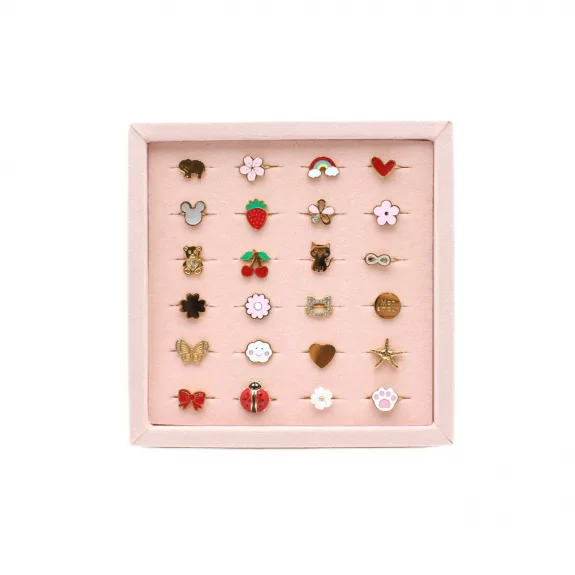 Pack de 24 bagues enfants ajustables en acier inoxydable