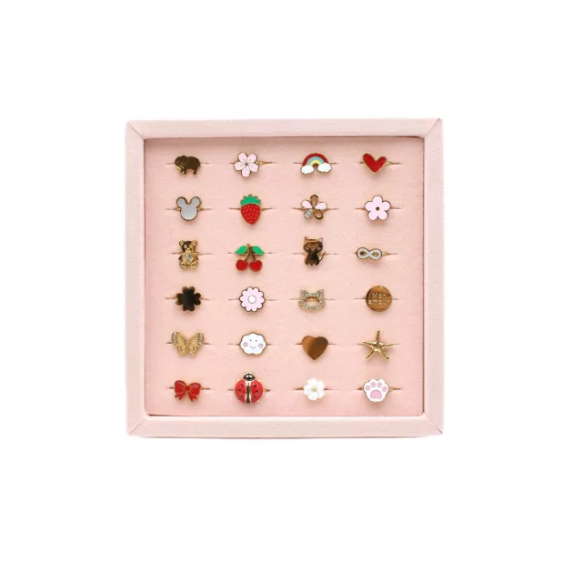 Pack de 24 bagues enfants ajustables en acier inoxydable