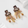 Boucles d’oreilles bohèmes pendantes multi-breloques