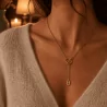 Collier luxe chaîne dorée fermoir toggle