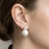 Boucles d’oreilles perle pendante avec strass