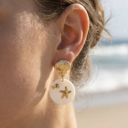 Boucles d’oreilles coquillage et étoile de mer