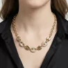 Collier luxe maillons dorés et strass
