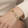 Bracelet luxe maillons dorés et strass