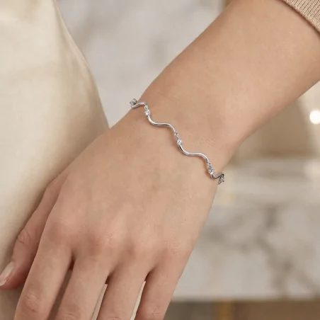 Bracelet ondulé avec strass