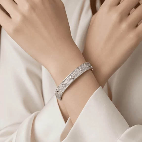 Bracelet manchette en acier – Éclat doré ou argenté