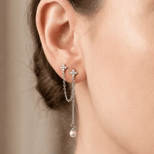 Boucles d’Oreilles Pendantes acier– Bijou Femme Chic