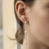 Boucles d’Oreilles acier Pendantes Perles