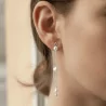 Boucles d’Oreilles acier Pendantes Perles