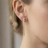 Boucles d’Oreilles Pendantes Strass en Acier Inoxydable
