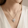 Collier Cœur en Acier Inoxydable avec Perles