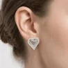 Boucles d’Oreilles acier Cœur avec Perles