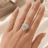 Bague Cœur Perlée en Acier Inoxydable