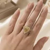 Bague Cœur Perlée en Acier Inoxydable