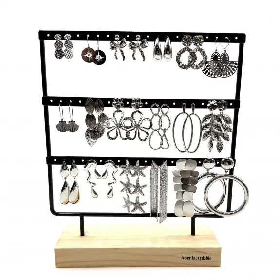 copy of Pack de 18 boucles d'oreilles acier - noir