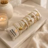 Pack de 12 bracelets cristal de verre et acier - nude