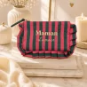 Pochette en tissu rayée “Maman d’amour” à volants