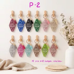 Pack de 12 porte-clés messages assortis – Couleurs mélangées
