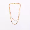 Collier 2 rangs acier doré, cristaux et perles d’eau douce