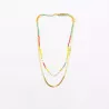 Collier 2 rangs acier doré, cristaux et perles d’eau douce
