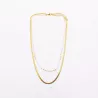 Collier 2 rangs acier doré, cristaux et perles d’eau douce