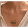 Collier LOVE en acier inoxydable doré – Perles pendantes élégantes