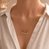 Collier LOVE en acier inoxydable doré – Perles pendantes élégantes