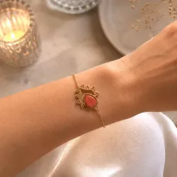 Bracelet goutte en acier inoxydable doré – Bracelet fin élégant