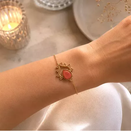 Bracelet goutte en acier inoxydable doré – Bracelet fin élégant