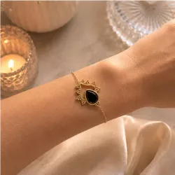 Bracelet goutte en acier inoxydable doré – Bracelet fin élégant