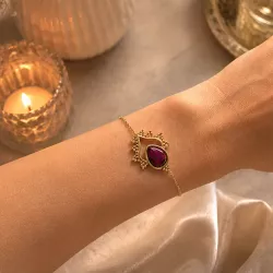Bracelet goutte en acier inoxydable doré – Bracelet fin élégant