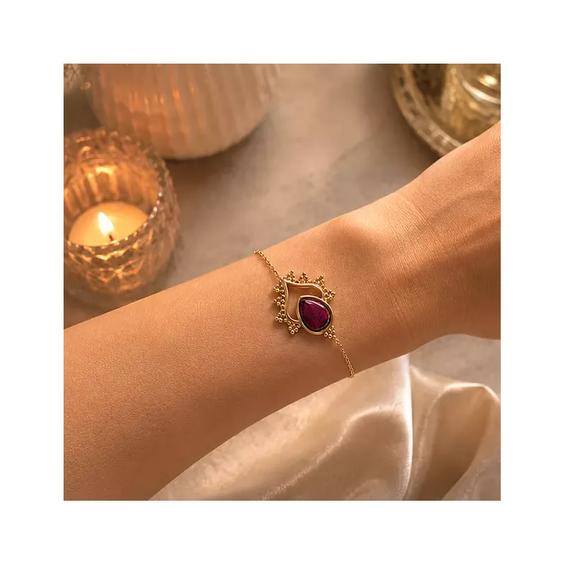 Bracelet goutte en acier inoxydable doré – Bracelet fin élégant