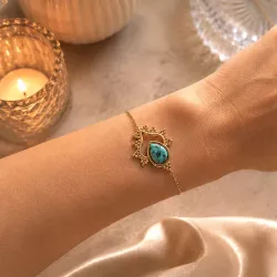 Bracelet goutte en acier inoxydable doré – Bracelet fin élégant