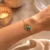 Bracelet goutte en acier inoxydable doré – Bracelet fin élégant